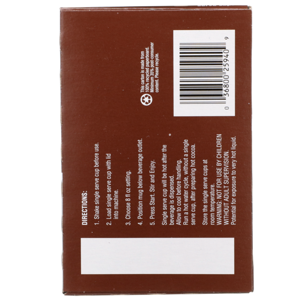 Food Club Dark Chocolate Flavored Hot Cocoa Mix Single Serve Cups