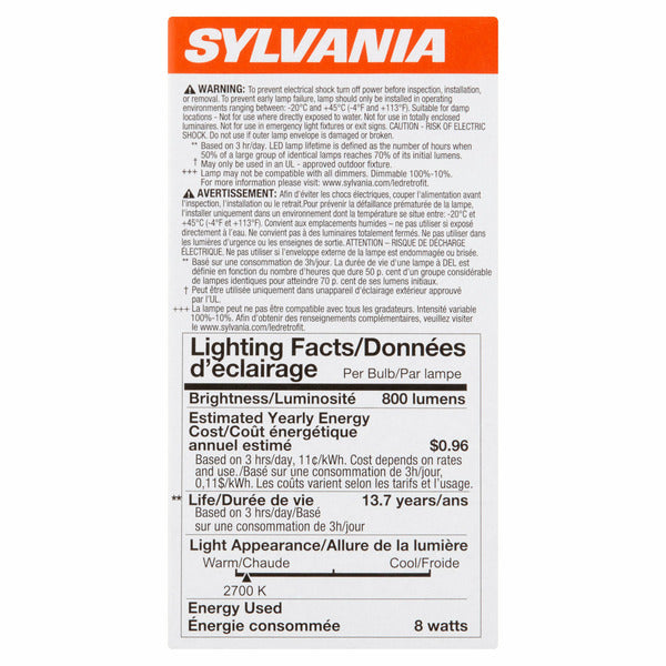 Sylvania Natural Led 60w Soft White A19 Bulb