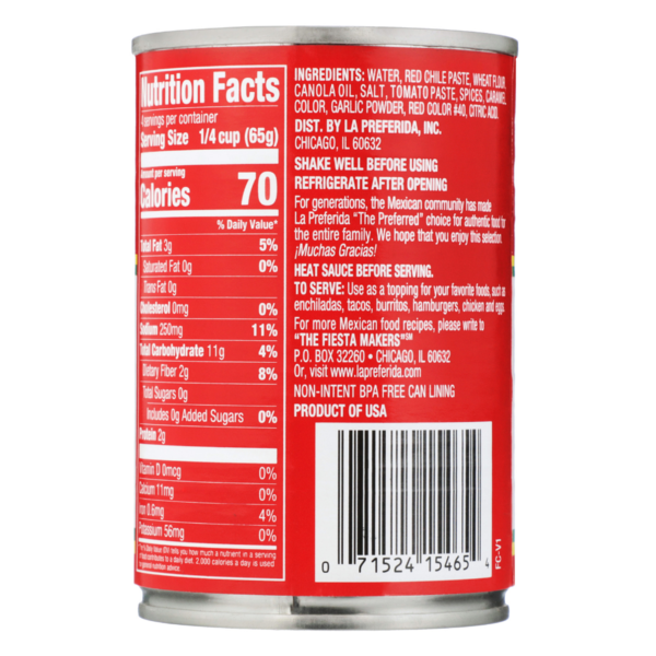 La Preferida Red Chile Enchilada Sauce, Mild