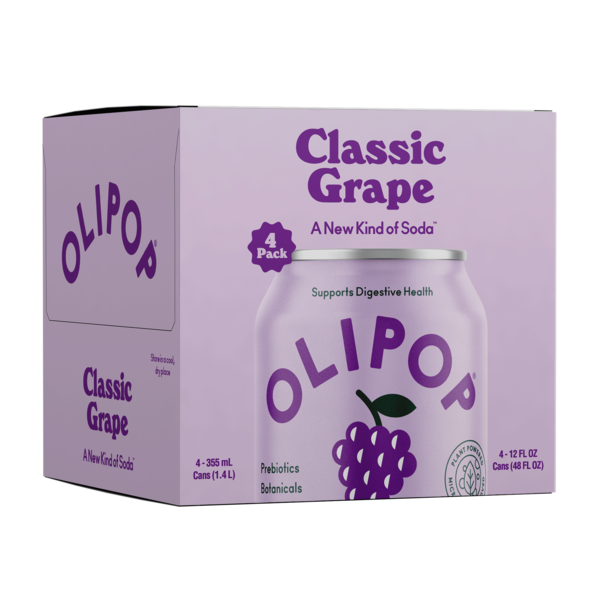 OLIPOP Prebiotic Soda, Classic Grape, Shelf Stable