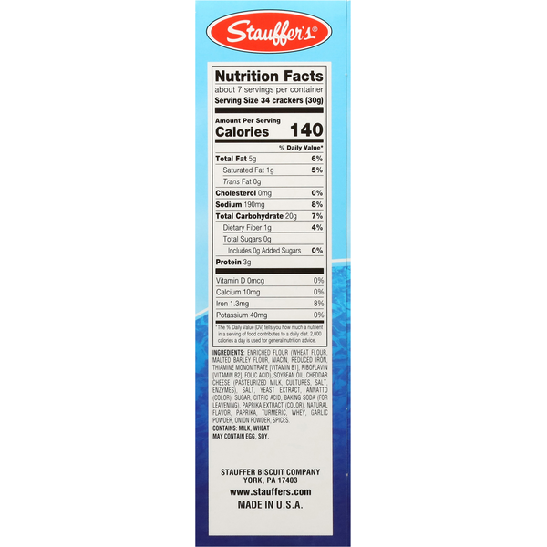 Stauffers Whales Baked Cheddar Cheese Crackers