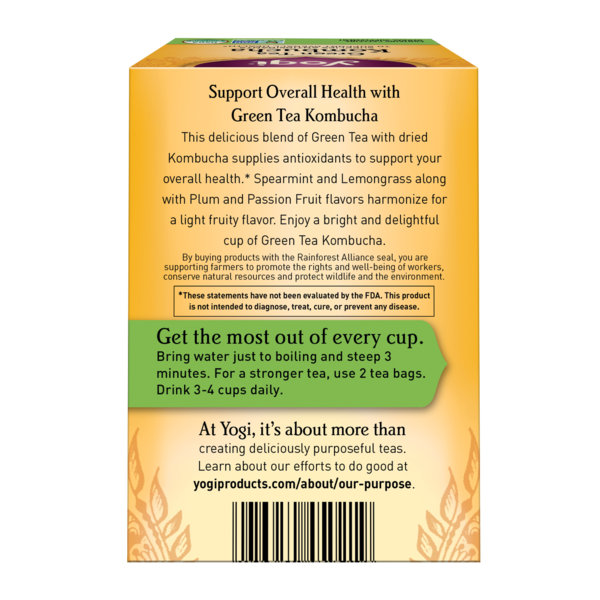 Yogi Tea Green Tea Kombucha Tea, Supplies Antioxidants, Contains Caffeine