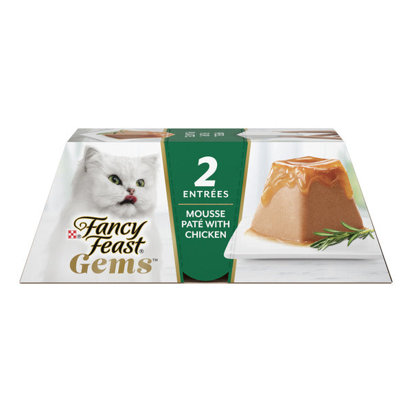Fancy Feast Gems Pate Cat Food Mousse With Chicken and a Halo of Savory Gravy Cat Food