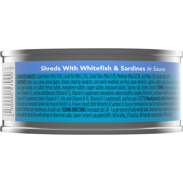 Purina Friskies Wet Cat Food, Shreds With Whitefish & Sardines in Sauce