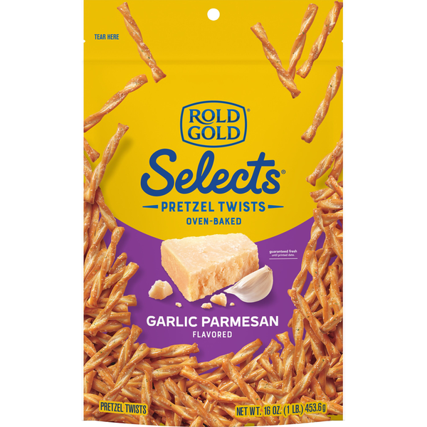 ROLD GOLD Selects Pretzels Twists Garlic Parmesan Flavored 16 Oz