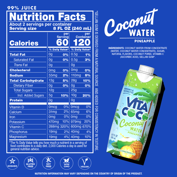 Vita Coco Coconut Water, Pineapple