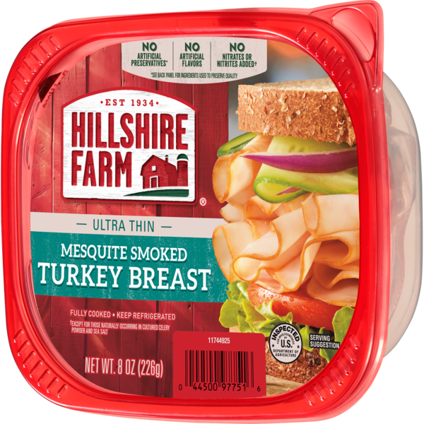 Hillshire Farm Ultra Thin Sliced Mesquite Smoked Turkey Breast Sandwich Meat, 8 oz