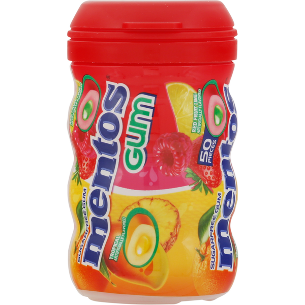 Mentos Gum, Sugar Free, Red Fruit Lime, Tropical