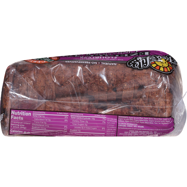 Food for Life Flourless Sprouted Grain Cinnamon Raisin Bread