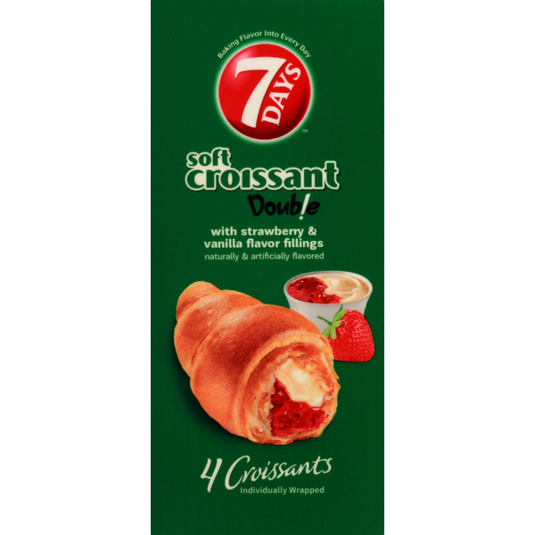 7Days Soft Croissant, with Strawberry & Vanilla Flavor Fillings, Double