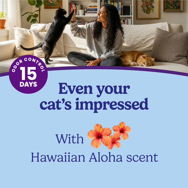 Fresh Step Odor Shield Multi Cat Clumping Litter with Febreze Freshness, Hawaiian Aloha