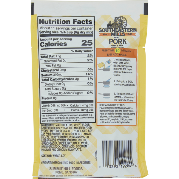 Southeastern Mills Gravy Mix, Roast Pork