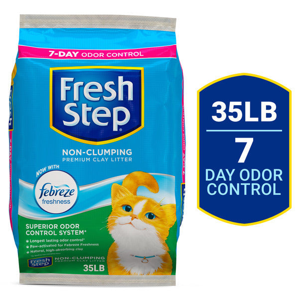 Fresh Step Non Clumping Cat Litter With Febreze Freshness, With 7-Day Odor Control