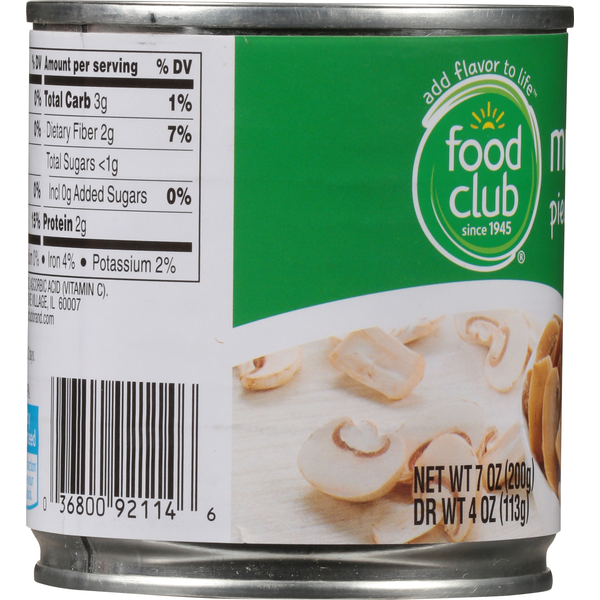 Food Club Mushrooms, Pieces & Stems