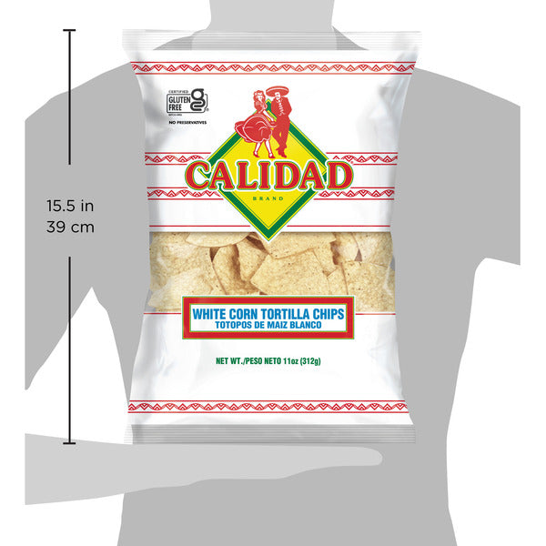 Calidad White Corn Tortilla Chips, 11 Ounce Bag