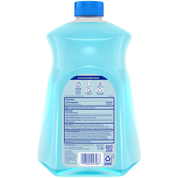 Dial Antibacterial Defense Spring Water Liquid Hand Soap Refill, 52 fl oz