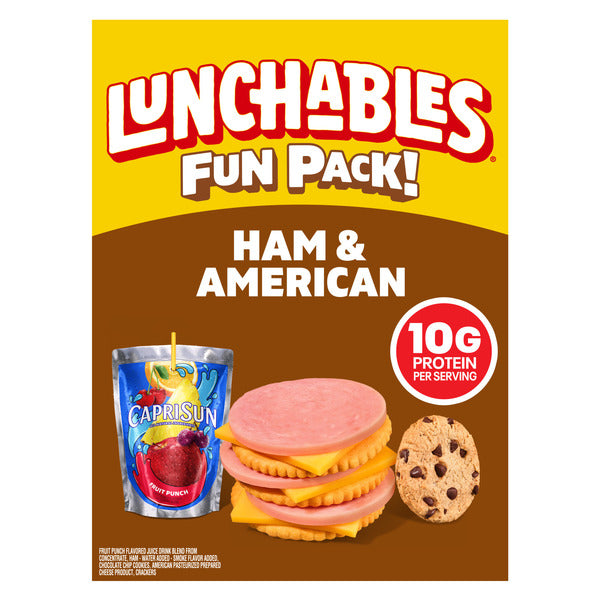 Lunchables Ham & American Cheese Cracker Stackers Kids Lunch Snack Meal Kit with Capri Sun