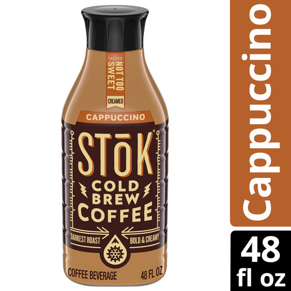 SToK Cappuccino Creamed Cold Brew Coffee, Ready to Drink Bottled Coffee, 48 fl oz