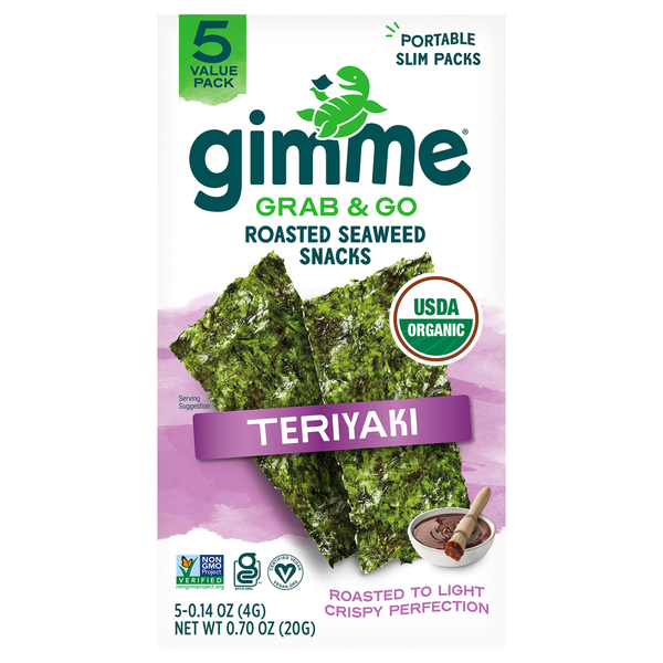 gimMe Grab & Go Roasted Teriyaki Seaweed Snacks Value Pack