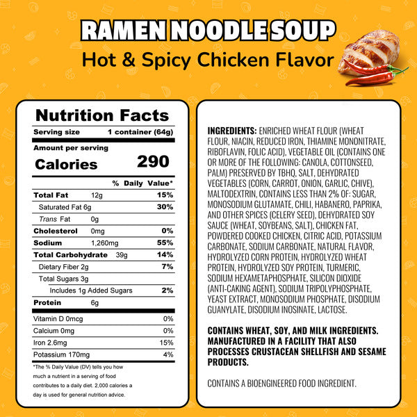 Maruchan Instant Lunch Hot & Spicy Chicken Flavor Ramen Noodle Soup