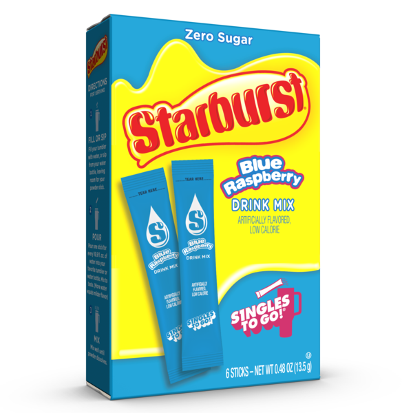STARBURST Blue Raspberry Drink Mix, Low Calorie