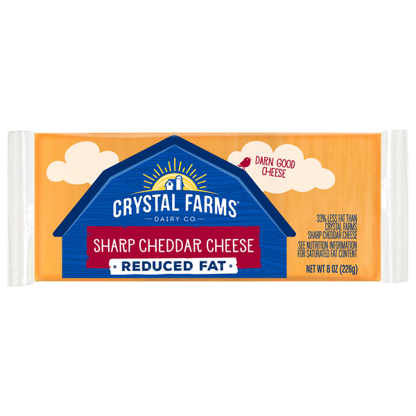 Crystal Farms Cheese, Reduced Fat, Sharp Cheddar