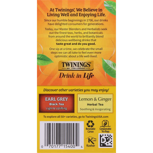 Twinings Flavoured Black Tea, Lady Grey, Tea Bags
