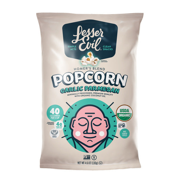 LesserEvil Organic Popcorn, Garlic Parmesan