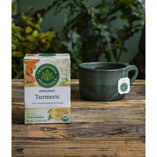 Traditional Medicinals Organic Turmeric with Meadowsweet & Ginger, Caffeine Free Herbal Tea
