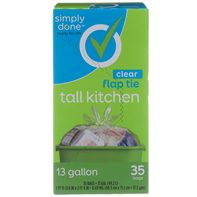 Simply Done Flap Tie Tall Kitchen Bags, Clear️