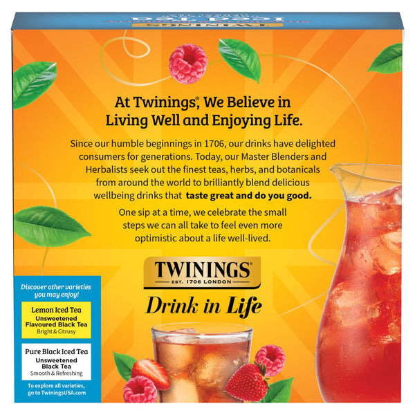 Twinings Strawberry & Raspberry Flavoured Herbal Iced Tea Bags