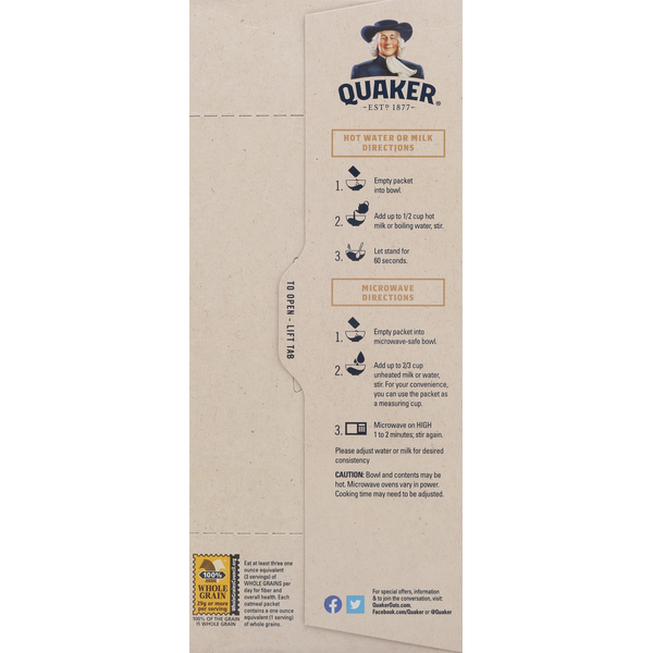 Quaker Instant Oatmeal, Apples & Cinnamon - Pack