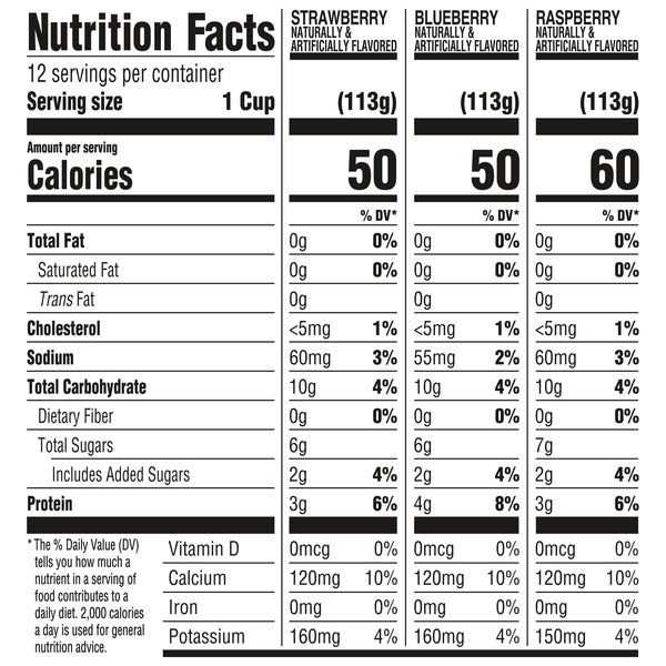 Dannon Light + Fit Nonfat Yogurt, Strawberry/Blueberry/Raspberry, Gluten-Free, 12 Pack