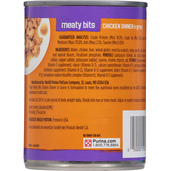 Purina Friskies Complete Adult Meaty Bits Chicken Dinner in Gravy Cat Food DestGlow