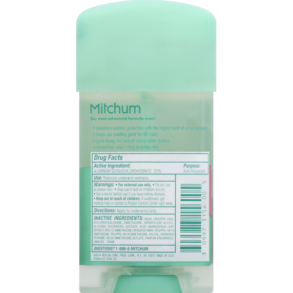 Mitchum Anti-Perspirant & Deodorant, Women, Gel, Powder Fresh