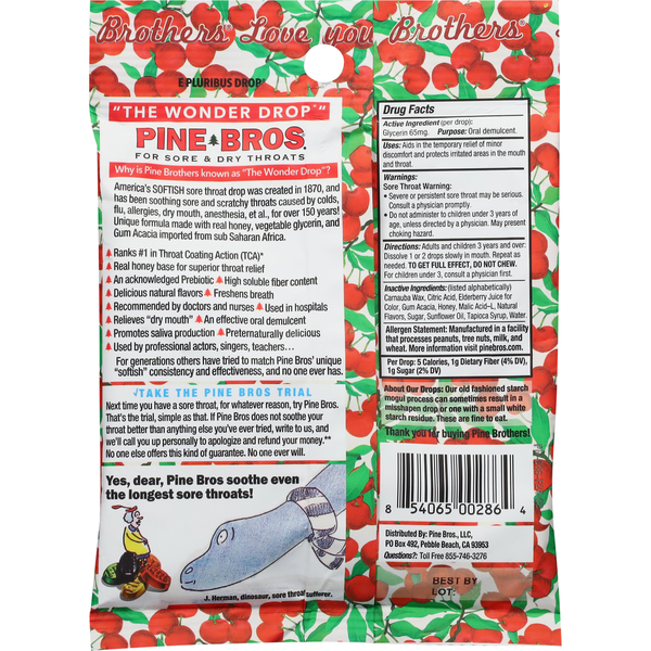 Pine Bros Softish Wild Cherry Throat Drops