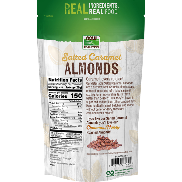 NOW Real Food Almonds, Salted Caramel