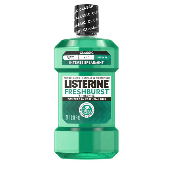 Listerine Freshburst Intense Antiseptic Mouthwash, Intense Spearmint, 1 L