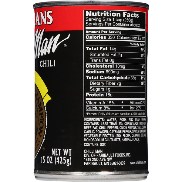 Chilli Man Chili, with Beans, Hot