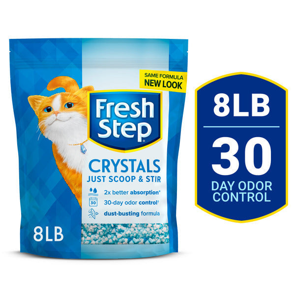 Fresh Step Crystals Cat Litter, Lightweight Cat Litter Crystals Gentle on Cat&