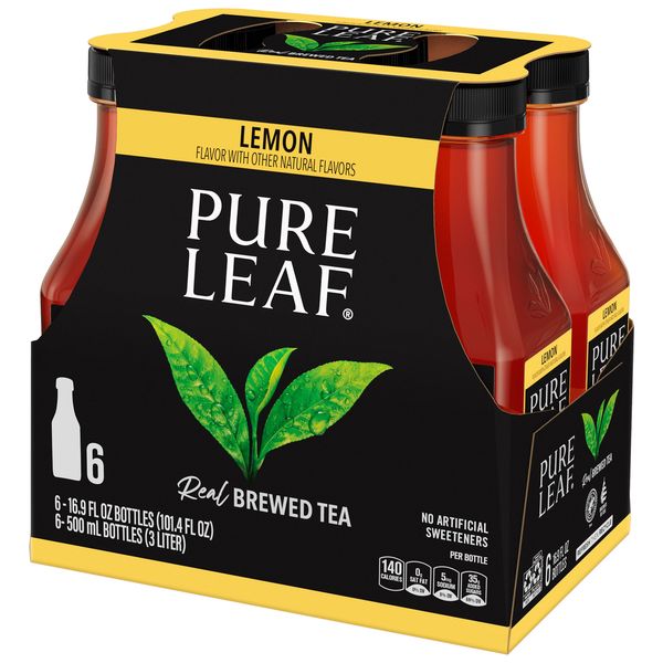 Pure Leaf Real Brewed Tea Lemon 16.9 Fl Oz, 6 Count