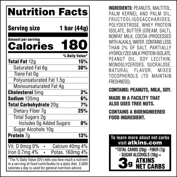 Atkins Snack Bar, Caramel Chocolate Nut Roll, Value Pack