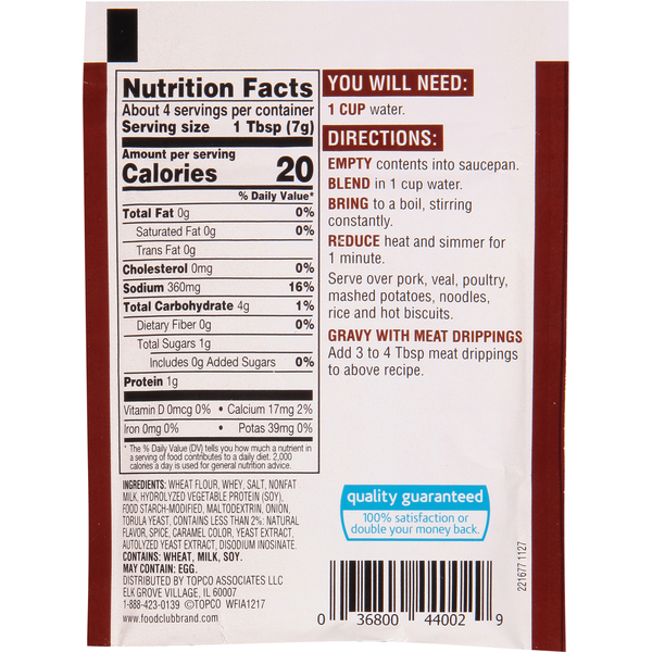 Food Club Gravy Mix, Pork