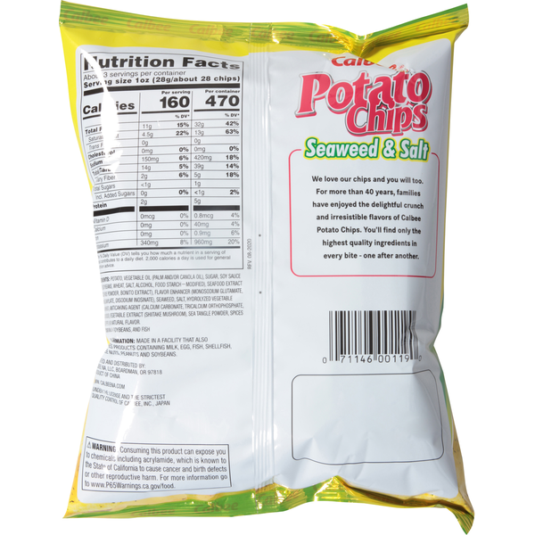 Calbee Potato Chips, Seaweed & Salt