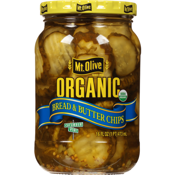 Mt. Olive Pickle, Bread & Butter Chips, Organic