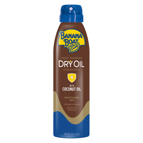 Banana Boat Sunscreen Spray, Clear, Deep Tanning, Dry Oil, SPF 4