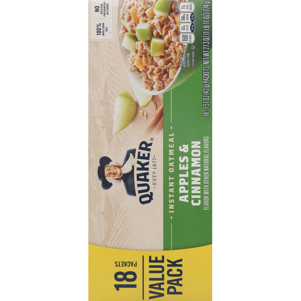 Quaker Instant Oatmeal, Apples & Cinnamon - Pack