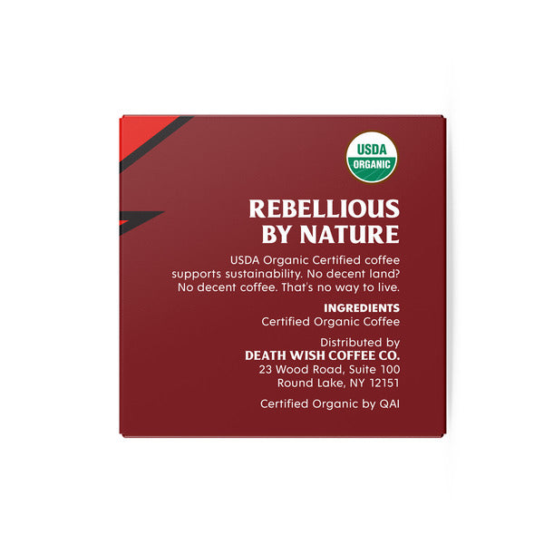 Death Wish Coffee Dark Roast, Organic and Fair Trade, Single Serve Coffee Pods