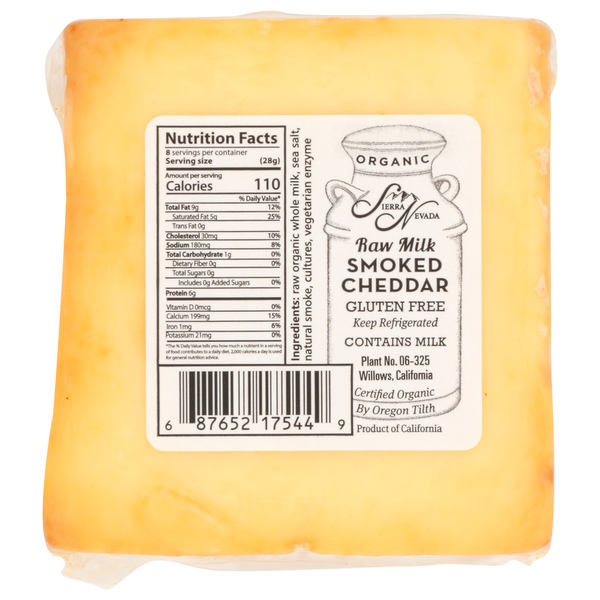 Sierra Nevada Cheese Company Raw Organic Smoked Cheddar