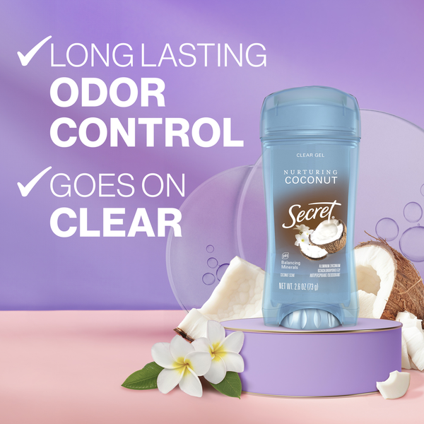 Secret Fresh Clear Gel Antiperspirant and Deodorant, Coconut Scent